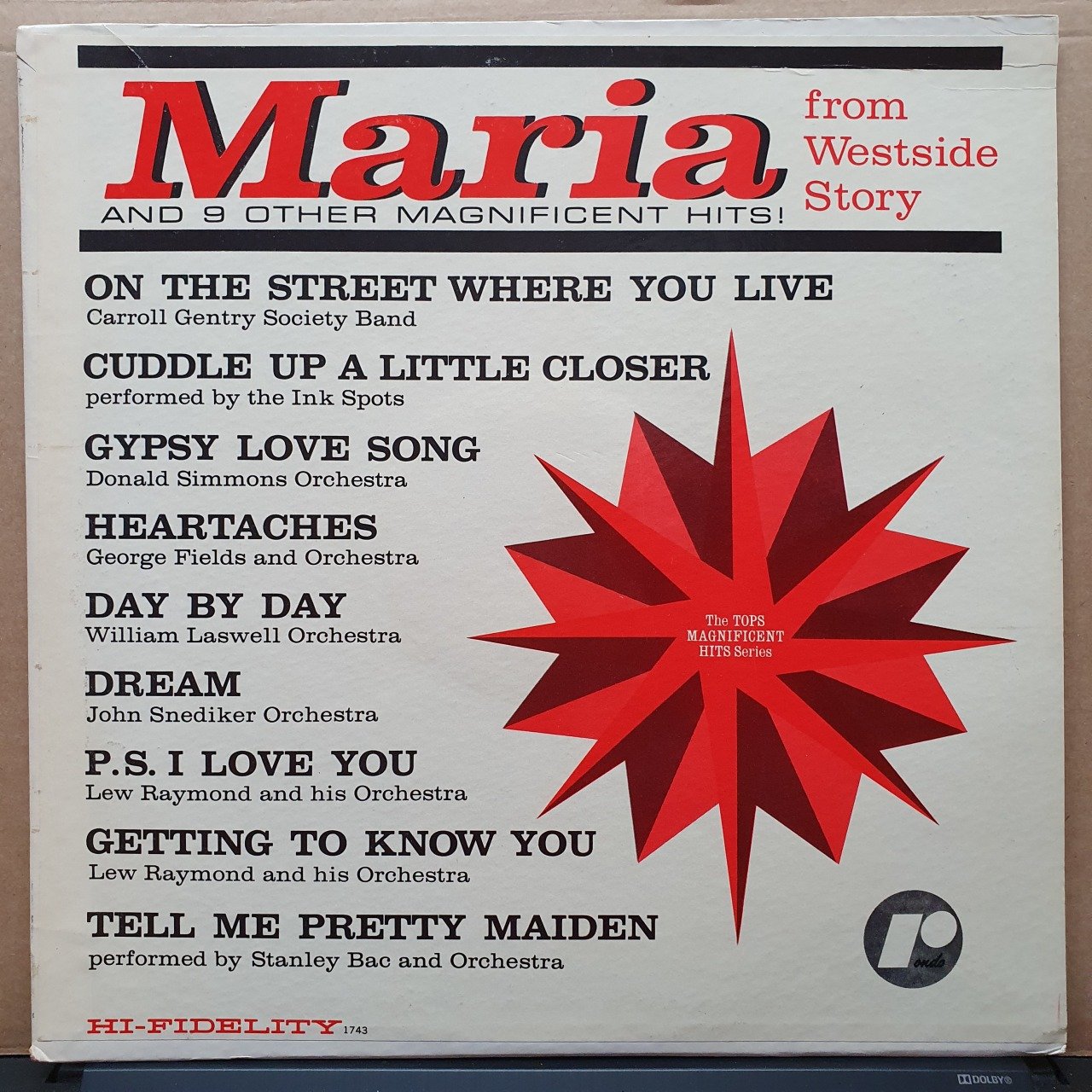 MARIA AND 9 OTHER MAGNIFICENT HITS / WESTSIDE STORY, THE INK SPOTS, DONALD SIMMONS, GEORGE FIELDS, WILLIAM LASWELL - LP 2.EL PLAK