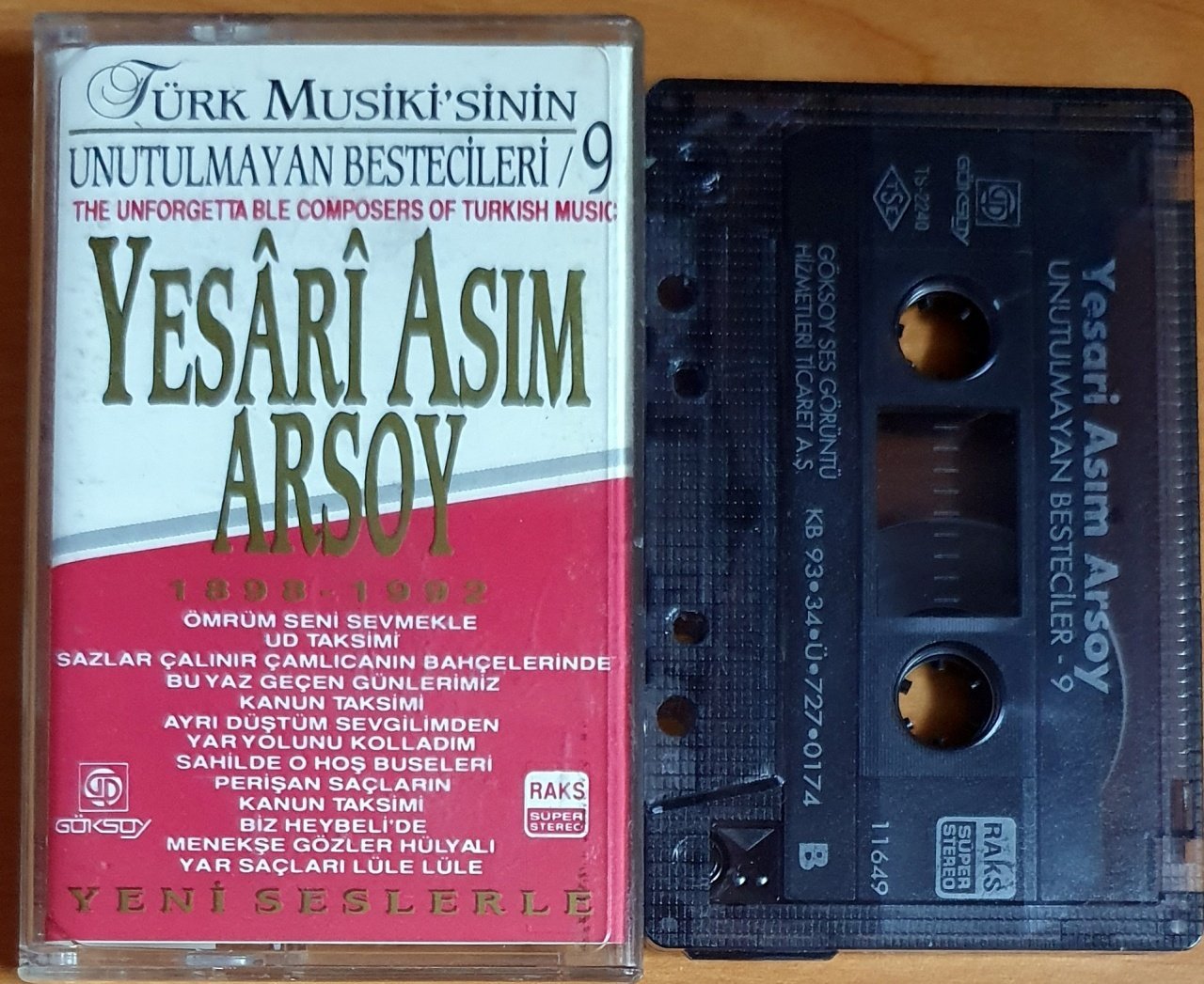 UNUTULMAYAN BESTECİLER 9 / YESARİ ASIM ARSOY (1993) - KASET 2.EL