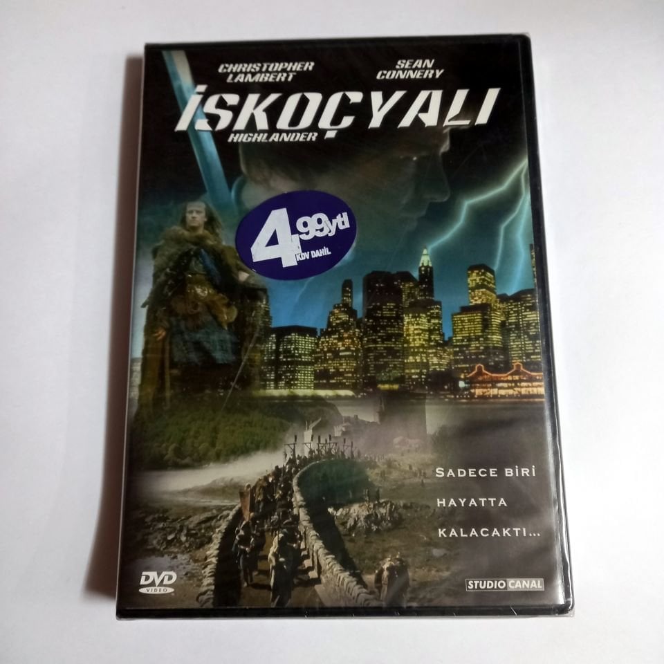 İSKOÇYALI - HIGHLANDER - CHRISTOPHER LAMBERT, SEAN CONNERY, YÖN.: RUSSEL MULCAHY - DVD AMBALAJINDA SIFIR