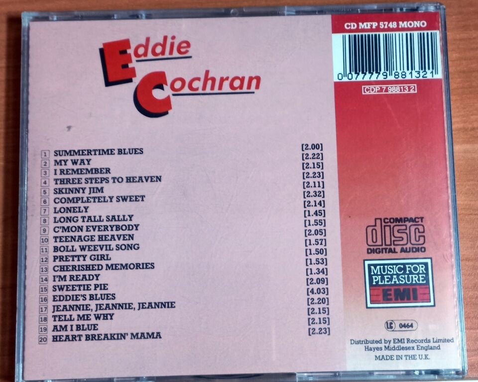 EDDIE COCHRAN – 20 GREAT TRACKS (1992) - CD 2.EL