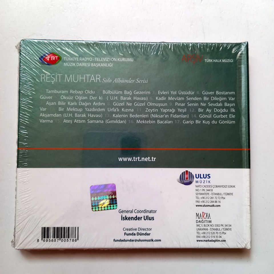 REŞİT MUHTAR / TÜRK HALK MÜZİĞİ / TRT ARŞİV SERİSİ 55 - CD SIFIR