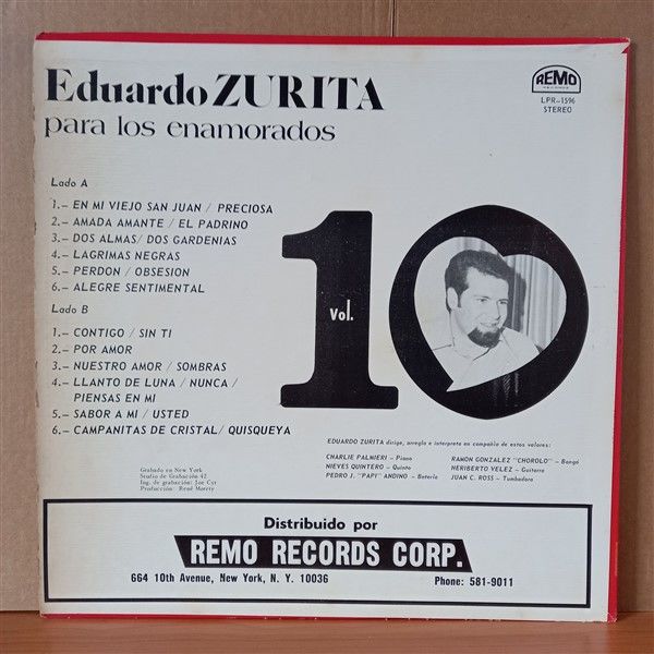 EDUARDO ZURITA – PARA LOS ENAMORADOS [VOL. 10] (1973) - LP 2.EL PLAK