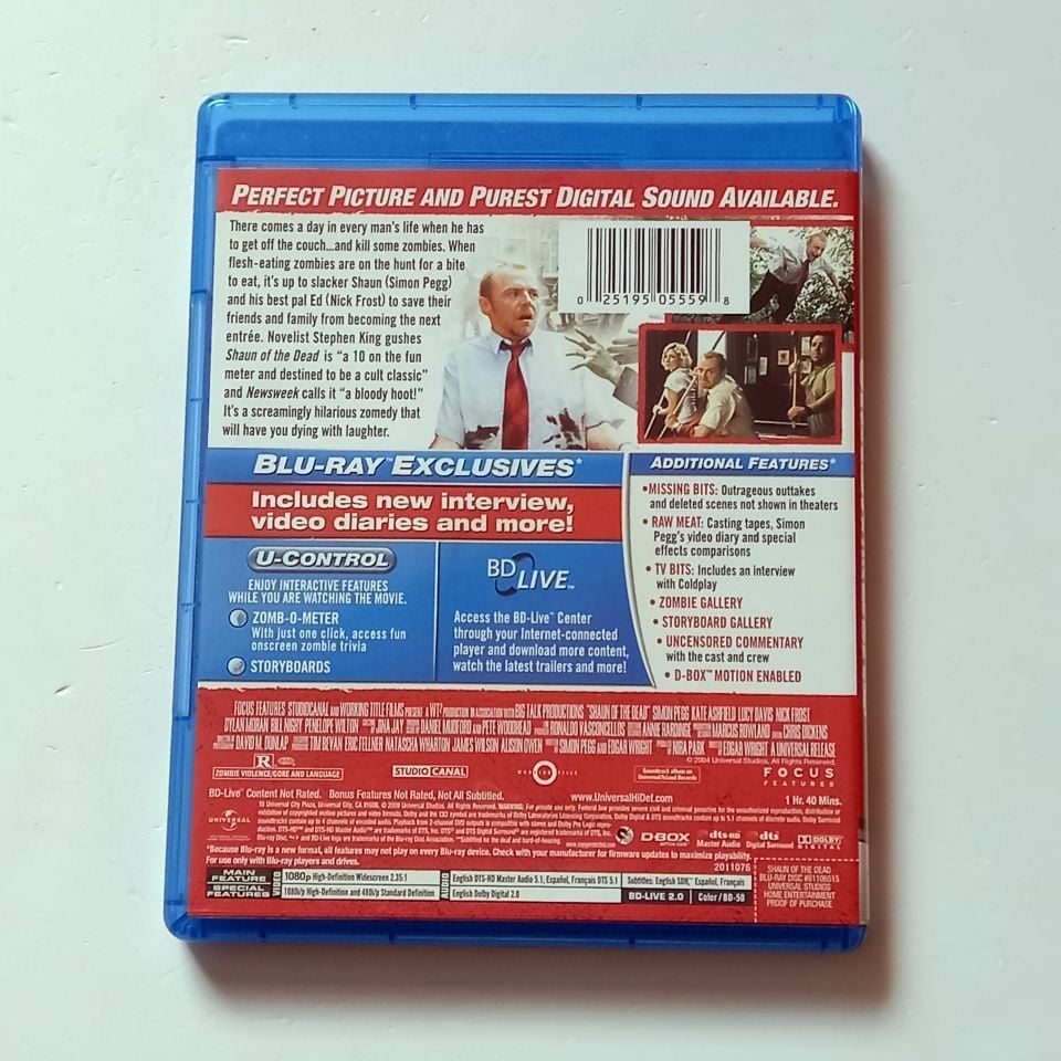 SHAUN OF THE DEAD - SIMON PEGG, KATE ASHFIELD, NICK FROST  - YÖN.: EDGAR WRIGHT - BLU-RAY REGION A 2.EL TÜRKÇE ALTYAZI YOKTUR