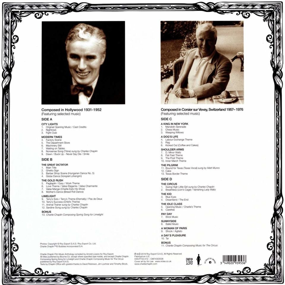 CHARLIE CHAPLIN - FILM MUSIC ANTHOLOGY - 2019 2LP SIFIR PLAK