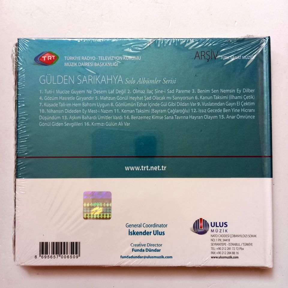 GÜLDEN SARIKAHYA / TÜRK SANAT MÜZİĞİ / TRT ARŞİV SERİSİ 97 - CD SIFIR