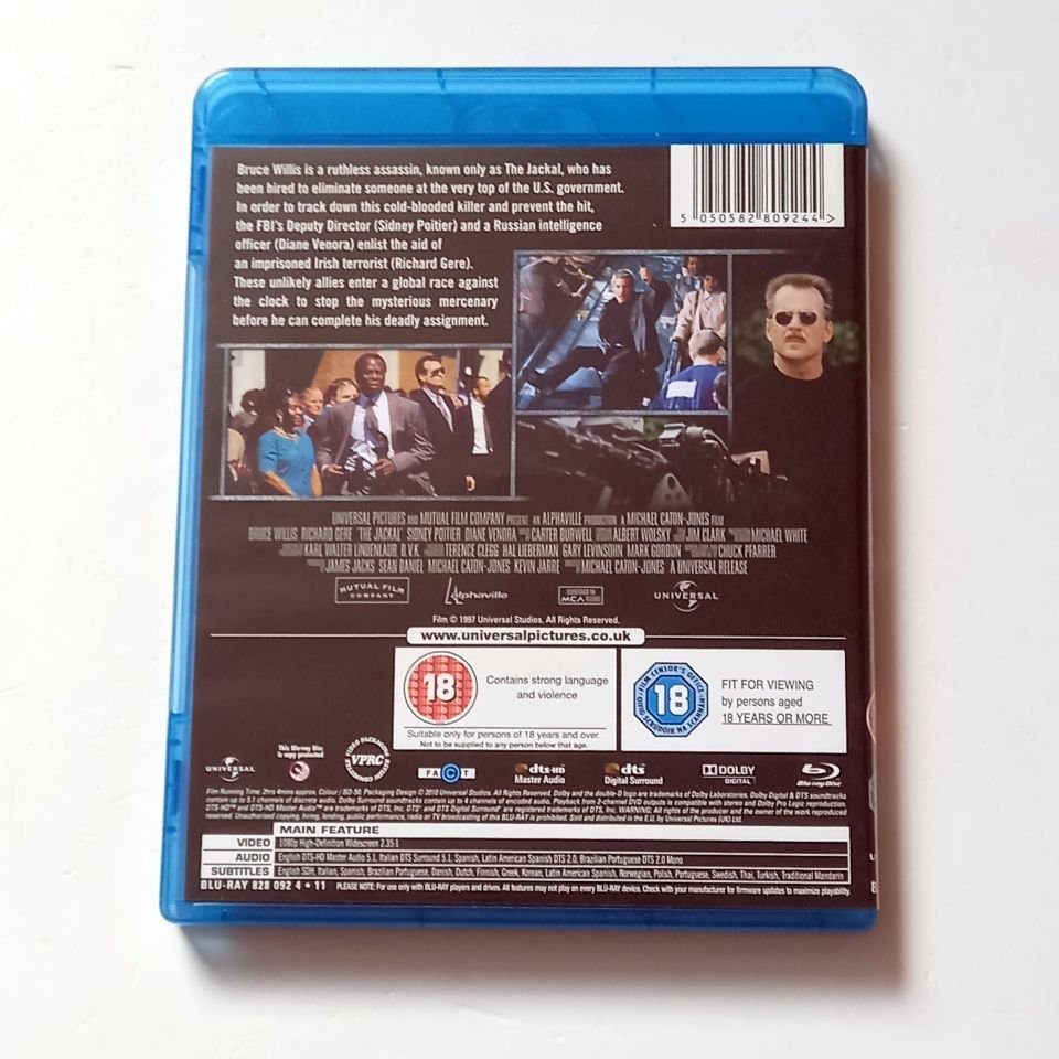 THE JACKAL - BRUCE WILLIS, RICHARD GERE  - YÖN.: MICHAEL CATON-JONES - BLU-RAY 2.EL