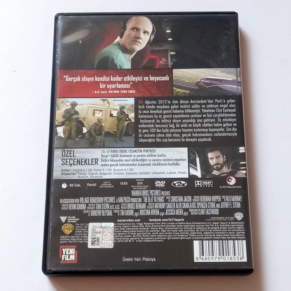 THE 15:17 TO PARIS - 15:17 PARIS TRENİ - YÖN.: CLINT EASTWOOD - DVD 2.EL
