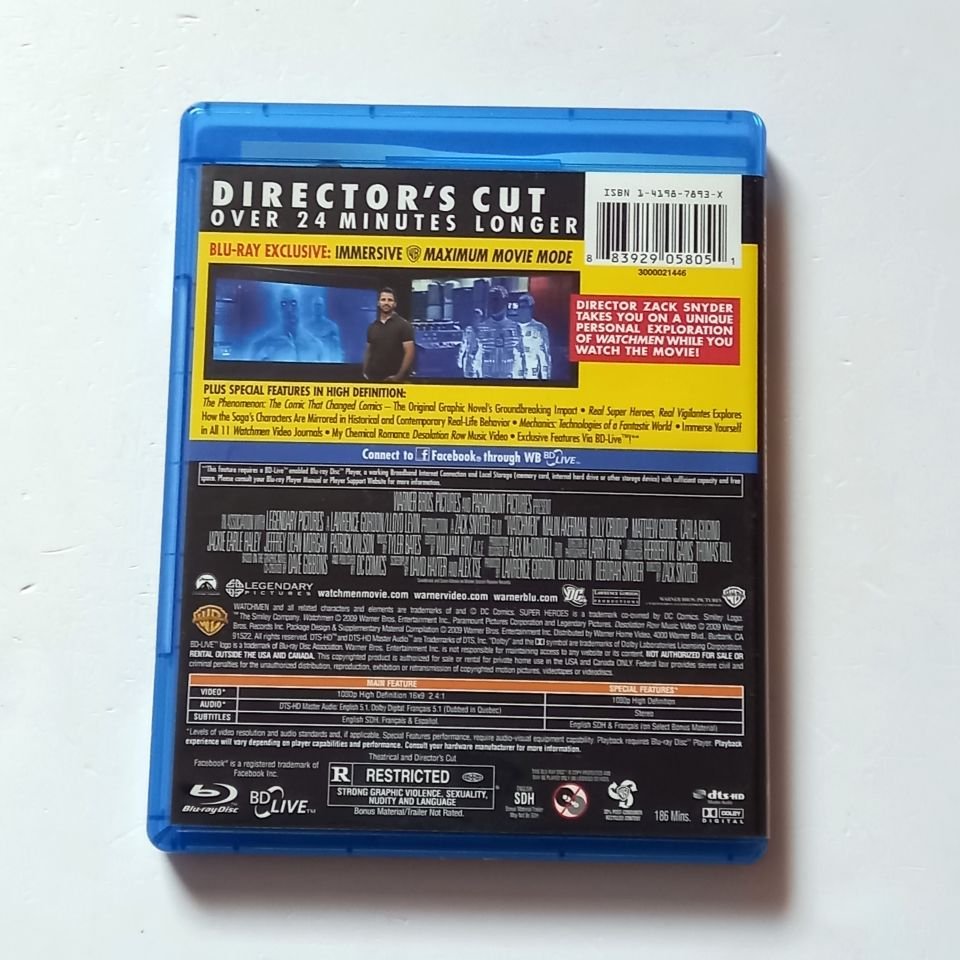 WATCHMEN (DIRECTOR'S CUT) - MALIN AKERMAN, BILLY CRUDUP, MATHEW GOODE - YÖN.: ZACK SNYDER - BLU-RAY 2.EL TÜRKÇE ALTYAZI YOKTUR