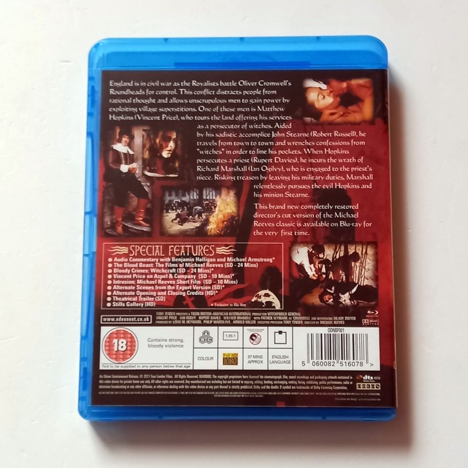 WITCHFINDER GENERAL - VINCENT PRICE, IAN OGILVY, RUPERT DAVIES - YÖN.: MICHAEL REEVES - BLU-RAY REGION FREE 2.EL TÜRKÇE ALTYAZI YOKTUR