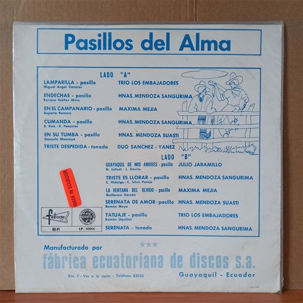 PASSILLOS DEL ALMA / TRIO LES EMBAJADORES, MAXIMA MEJIA, DUO SANCHES, JULIO JARAMILLO - LP 2.EL PLAK