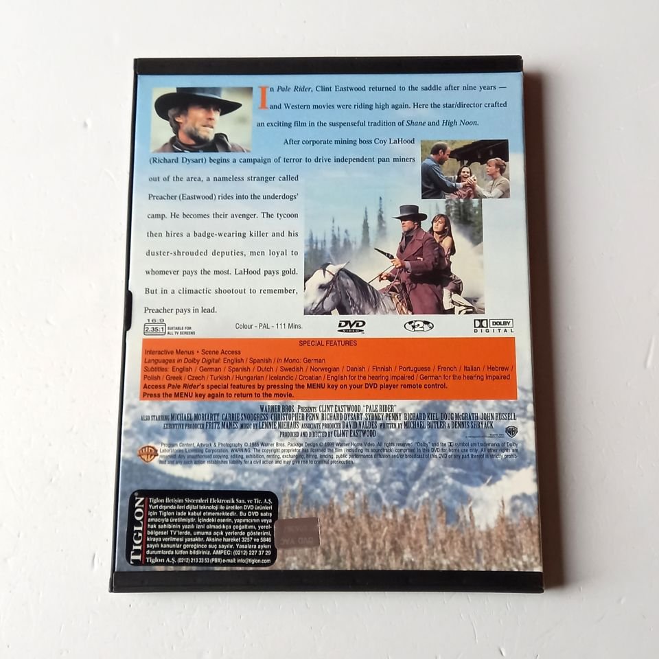 PALE RIDER - CLINT EASTWOOD, MICHAEL MORIARTY, CARRIE SNODGRESS - YÖN.: CLINT EASTWOOD - DVD SNAPCASE 2.EL
