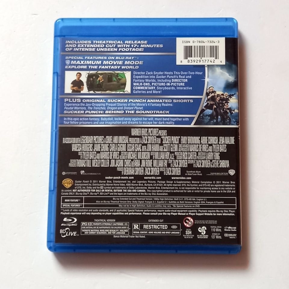 SUCKER PUNCH (EXTENDED CUT) - EMILY BROWNING, ABBIE CORNISH - YÖN.: ZACK SNYDER - 2 DİSK BLU-RAY REGION FREE 2.EL TÜRKÇE ALTYAZI YOKTUR