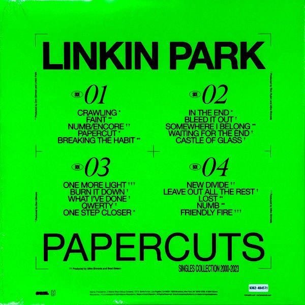 LINKIN PARK - PAPERCUTS / SINGLES COLLECTION (2024) - 2LP BLACK VINYL GATEFOLD SIFIR PLAK