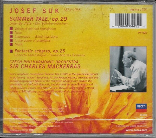 JOSEF SUK - SUMMER TALE / FANTASTIC SCHERZO CHARLES MACKERRAS (1999) - CD DECCA MADE IN GERMANY SIFIR