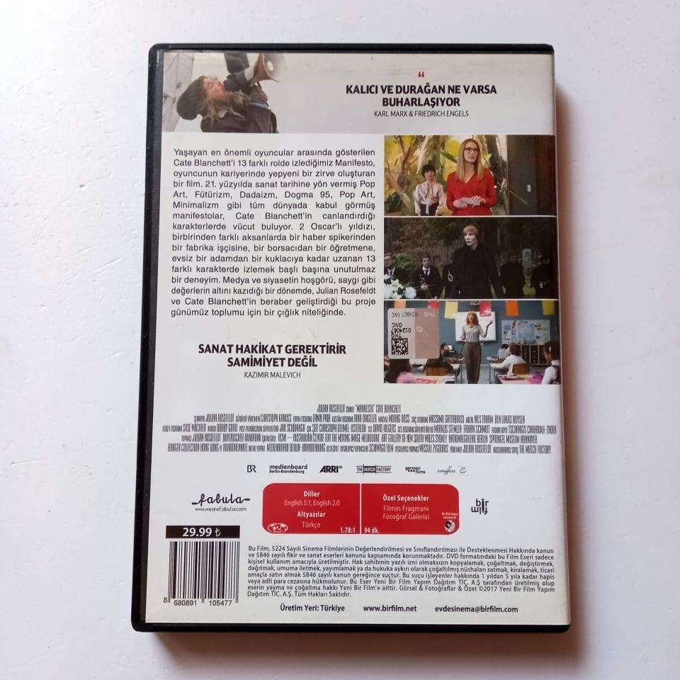 MANIFESTO - CATE BLANCHETT, YÖN.: JULIAN ROSEFELDT - DVD 2.EL