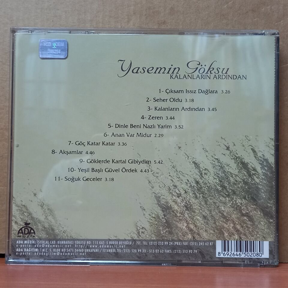 YASEMİN GÖKSU - KALANLARIN ARDINDAN (2002) - CD 2.EL