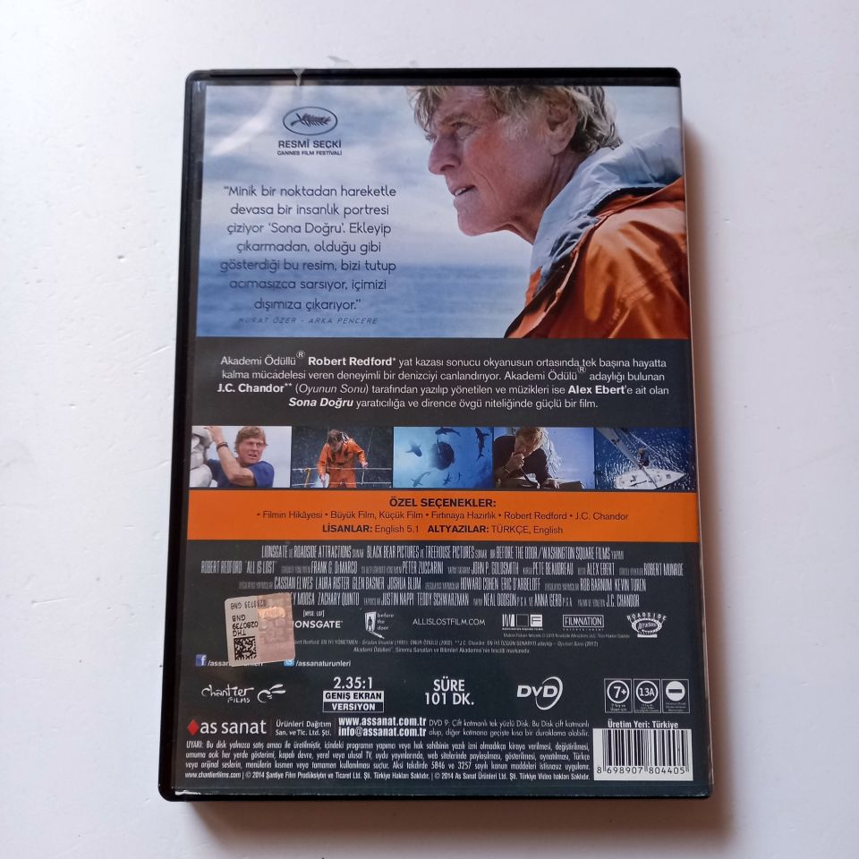 SONA DOĞRU - ALL IS LOST - ROBERT REDFORD, YÖN.: J. C. CHANDOR - DVD 2.EL