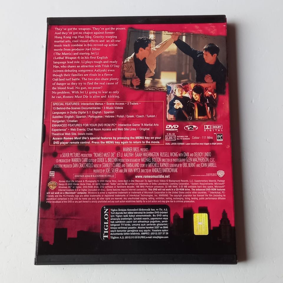 ROMEO MUST DIE - JET LI, AALIYAH - YÖN.: ANDRZEJ BARTKOWIAK - DVD SNAPCASE 2.EL