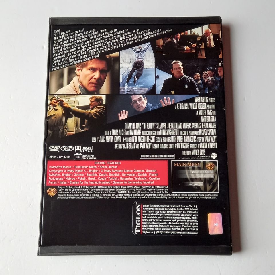 THE FUGITIVE - HARRISON FORD, TOMMY LEE JONES - YÖN.: ANDREW DAVIS - DVD SNAPCASE 2.EL