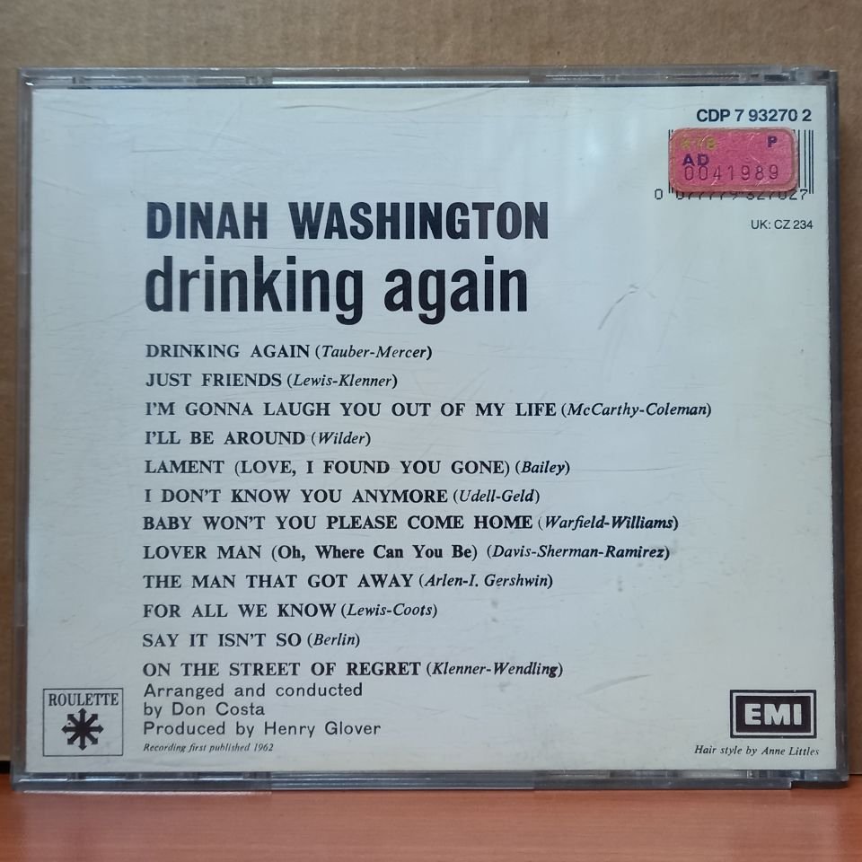 DINAH WASHINGTON – DRINKING AGAIN - CD 2.EL