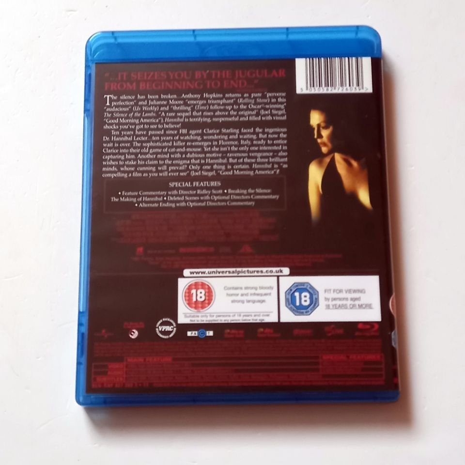HANNIBAL - ANTHONY HOPKINS, JULIANNE MOORE - YÖN.: RIDLEY SCOTT - BLU-RAY REGION FREE 2.EL TÜRKÇE ALTYAZI YOKTUR