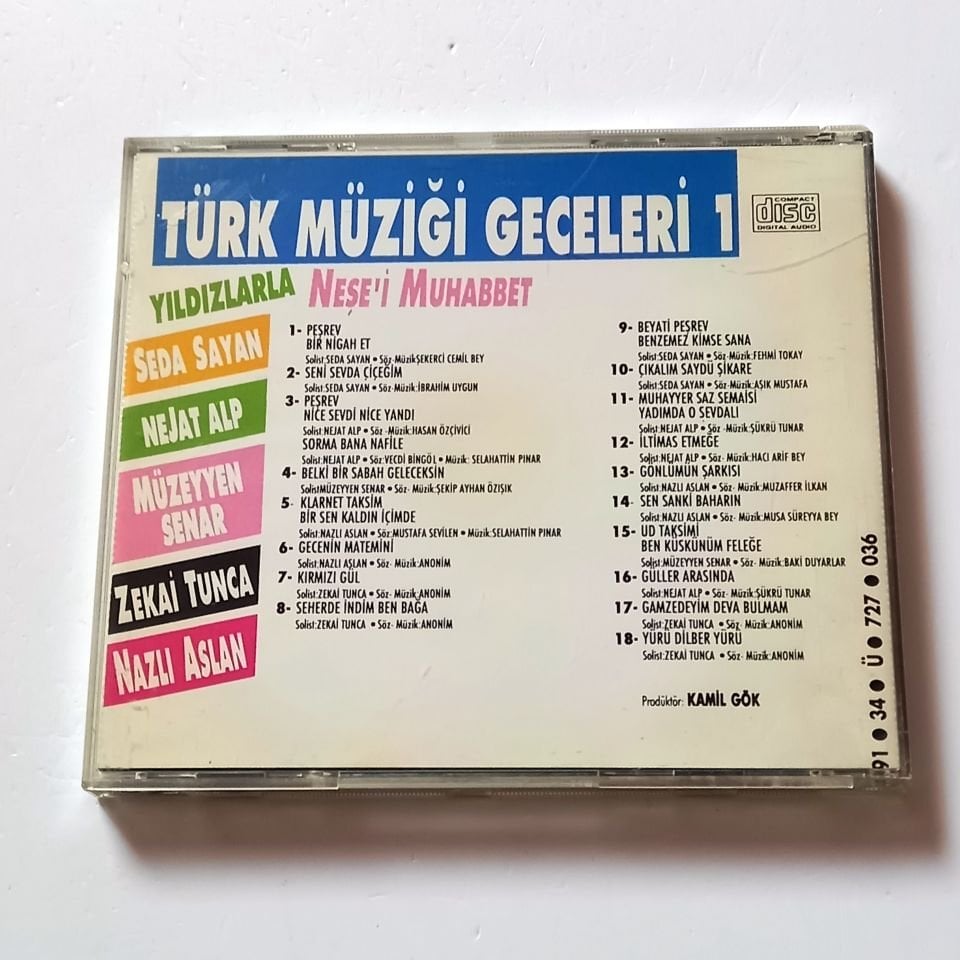 TÜRK MÜZİĞİ GECELERİ / YILDIZLARLA NEŞE\'İ MUHABBET - SEDA SAYAN, NEJAT ALP, MÜZEYYEN SENAR,... - CD DESTAN MÜZİK 2.EL