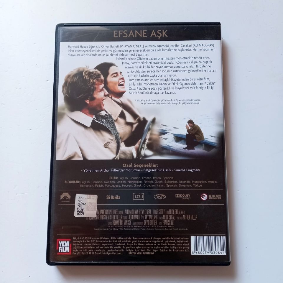 LOVE STORY - AŞK HİKAYESİ - ALI MCGRAW, RYAN O\'NEAL, YÖN.: ARTHUR HILLER - DVD 2.EL
