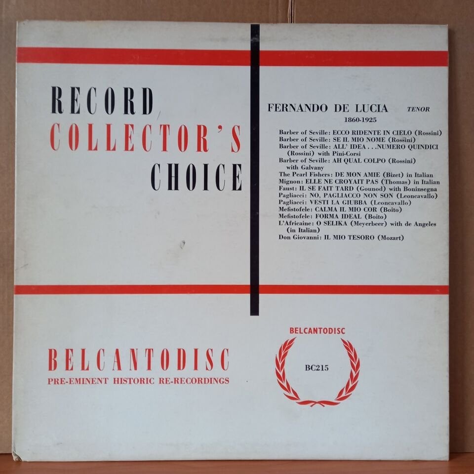 FERNANDO DE LUCIA / ROSSINI, BIZET, THOMAS, GOUNOD, BOITO, MOZART - LP 2.EL PLAK