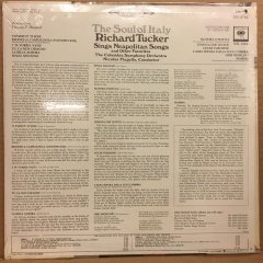 RICHARD TUCKER - THE SOUL OF ITALY SINGS NAPOLİTEN ŞARKILAR SIFIR PLAK