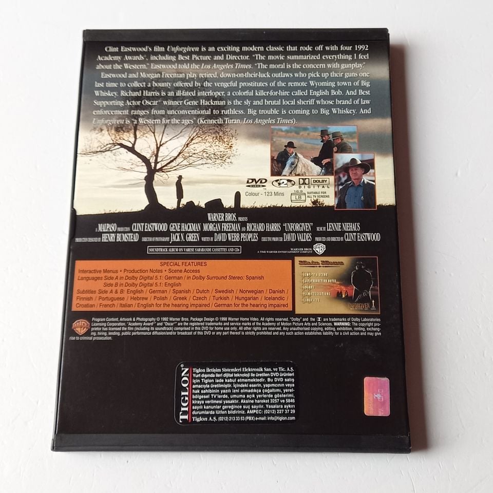 UNFORGIVEN - CLINT EASTWOOD, GENE HACKMAN, MORGAN FREEMAN - YÖN.: CLINT EASTWOOD - DVD SNAPCASE 2.EL