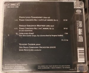 TCHAIKOVSKY ~ MEDTNER - YEVGENY SUDBIN, SÃO PAULO SYMPHONY ORCHESTRA, JOHN NESCHLING – FIRST PIANO CONCERTOS (2007) - HYBRID SACD 2.EL
