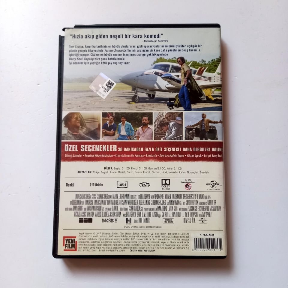 BARRY SEAL: KAÇAKÇI - AMERICAN MADE - TOM CRUISE, DOMHNALL GLEESON, YÖN.: DOUG LIMAN - DVD 2.EL