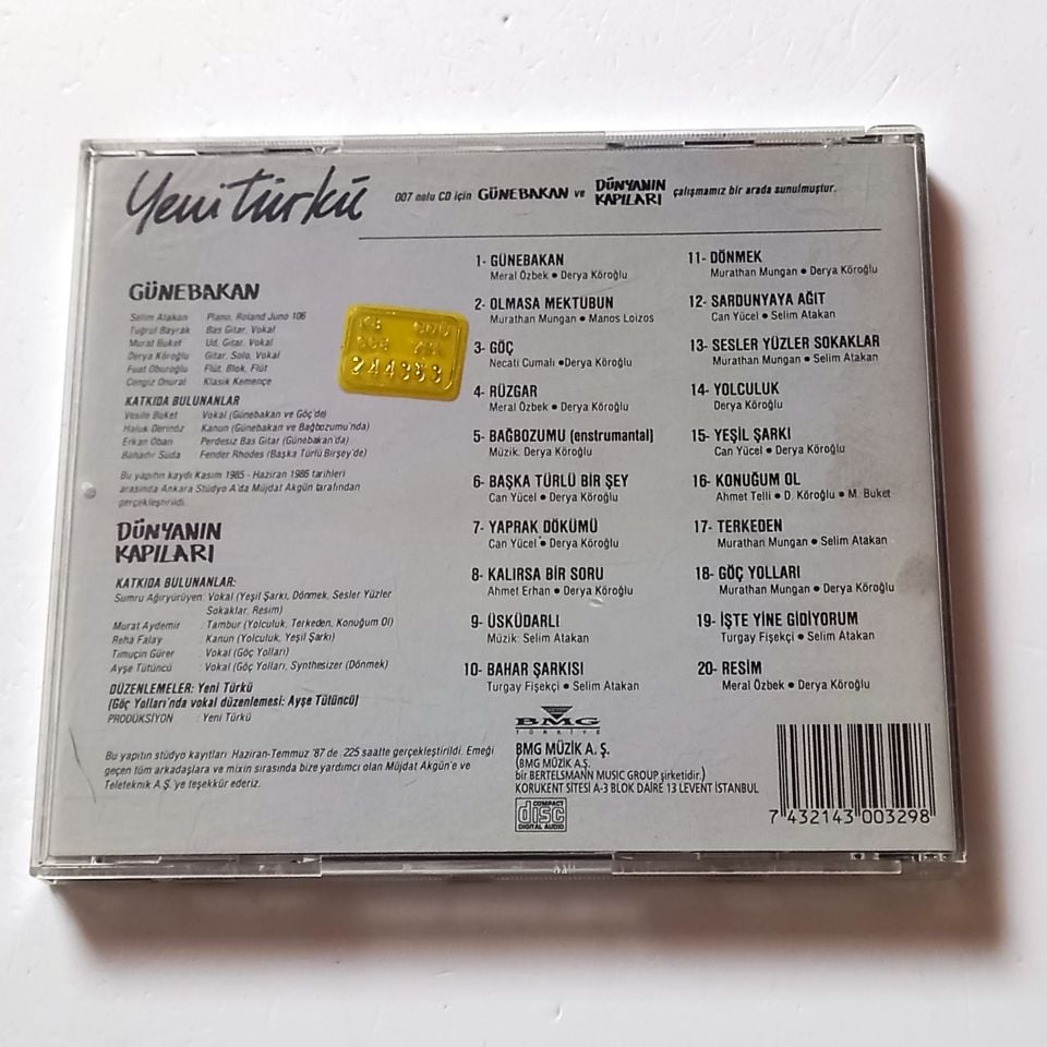 YENİ TÜRKÜ - GÜNE BAKAN / DÜNYANIN KAPILARI - CD 2.EL