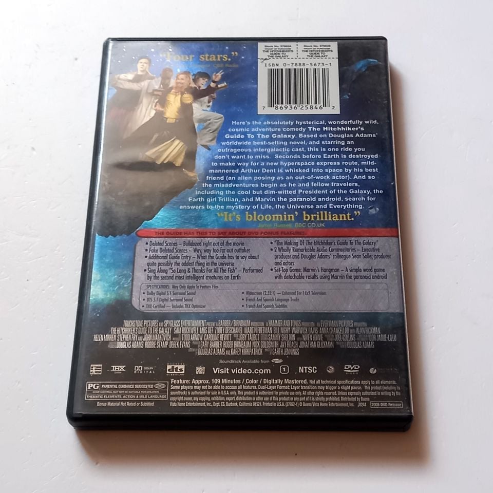 THE HITCHHIKER'S GUIDE TO GALAXY - MARTIN FREEMAN,C SAM ROCKWELL, ZOOEY DESCHANEL - YÖN.: GARTH JENNINGS - DVD  1. BÖLGE TÜRKÇE ALTYAZI YOKTUR 2.EL