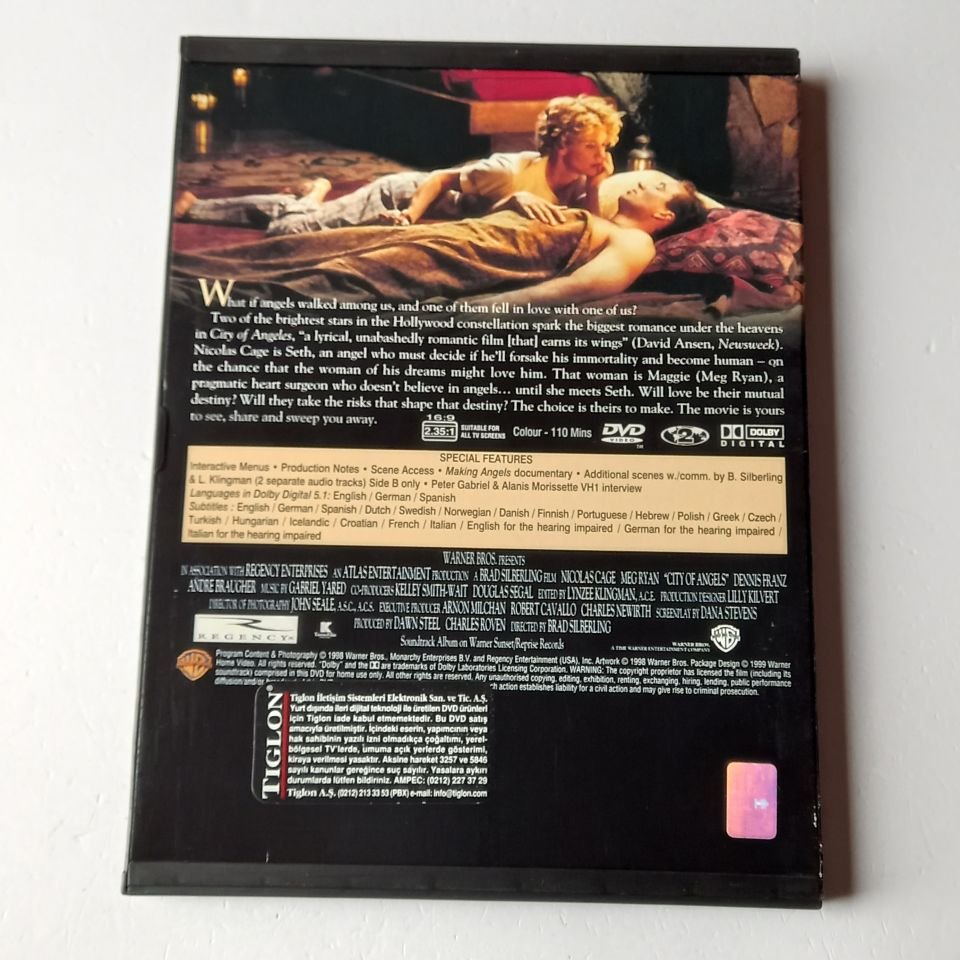 CITY OF ANGELS - NICOLAS CAGE, MEG RYAN - YÖN.: BRAD SILBERLING - DVD SNAPCASE 2.EL
