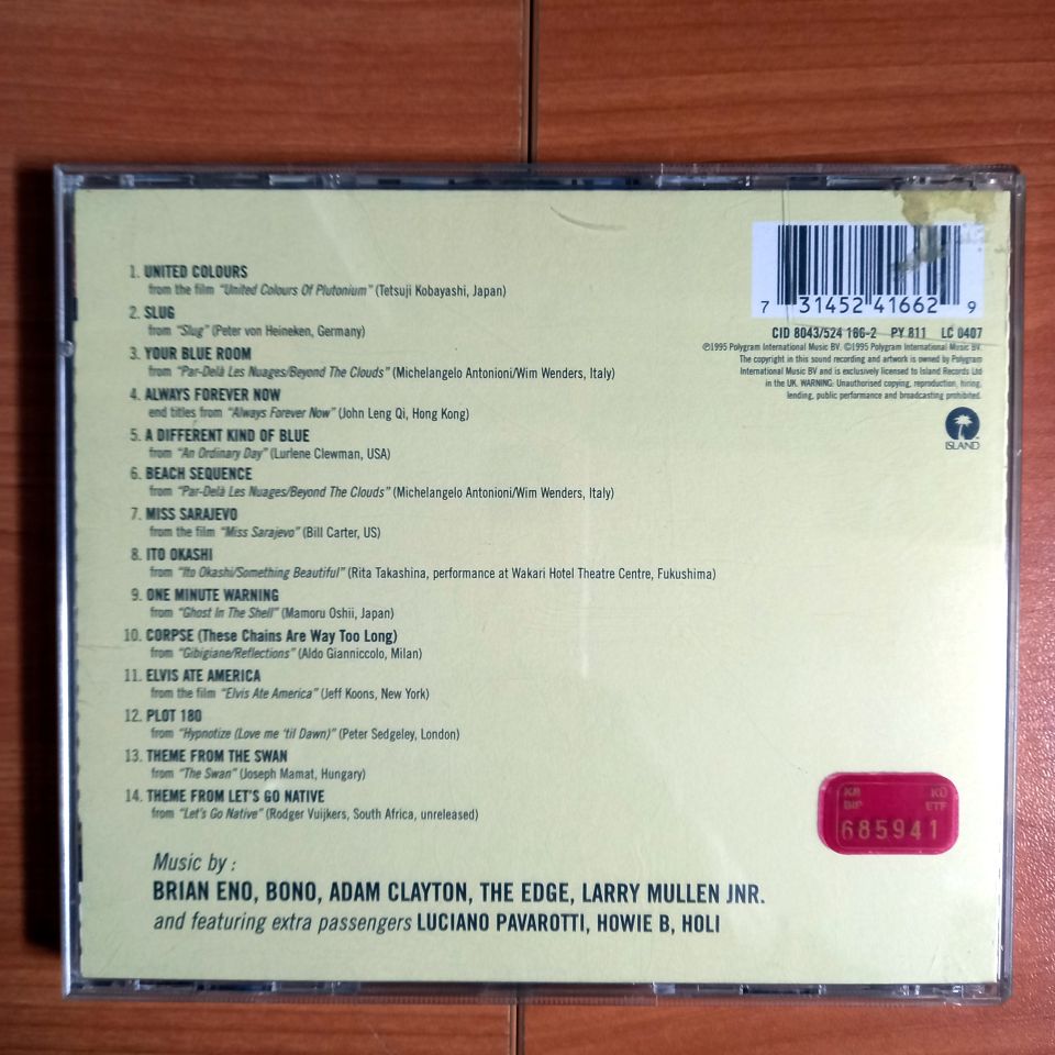 PASSENGERS – ORIGINAL SOUNDTRACKS 1 / BRIAN ENO, LUCIANO PAVAROTTI, HOWIE B (1995) - CD 2.EL