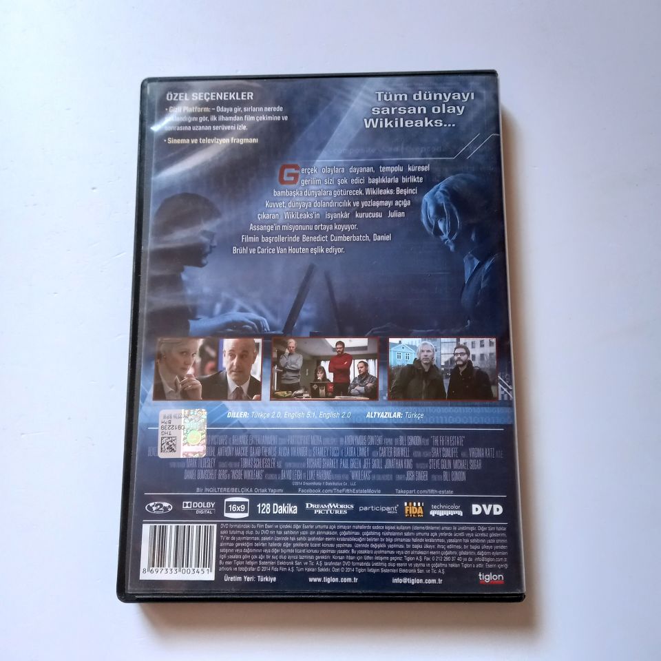 WIKILEAKS BEŞİNCİ KUVVET - THE 5IFTH ESTATE - BENEDICT CUMBERBATCH, DANIEL BRÜHL, YÖN.: BILL CONDON - DVD 2.EL