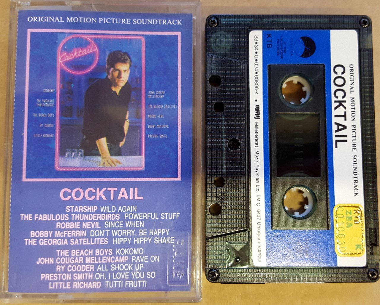 COCKTAIL - SOUNDTRACK (1988) MMY CASSETTE MADE IN TURKEY ''USED''
