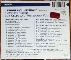 LUDWIG VAN BEETHOVEN : COMPLETE WORKS FOR CELLO AND FORTEPIANO VOL. I / ANSSI KARTTUNEN, TUIJA HAKKILA (1997) FINLANDIA RECORDS CD 2.EL