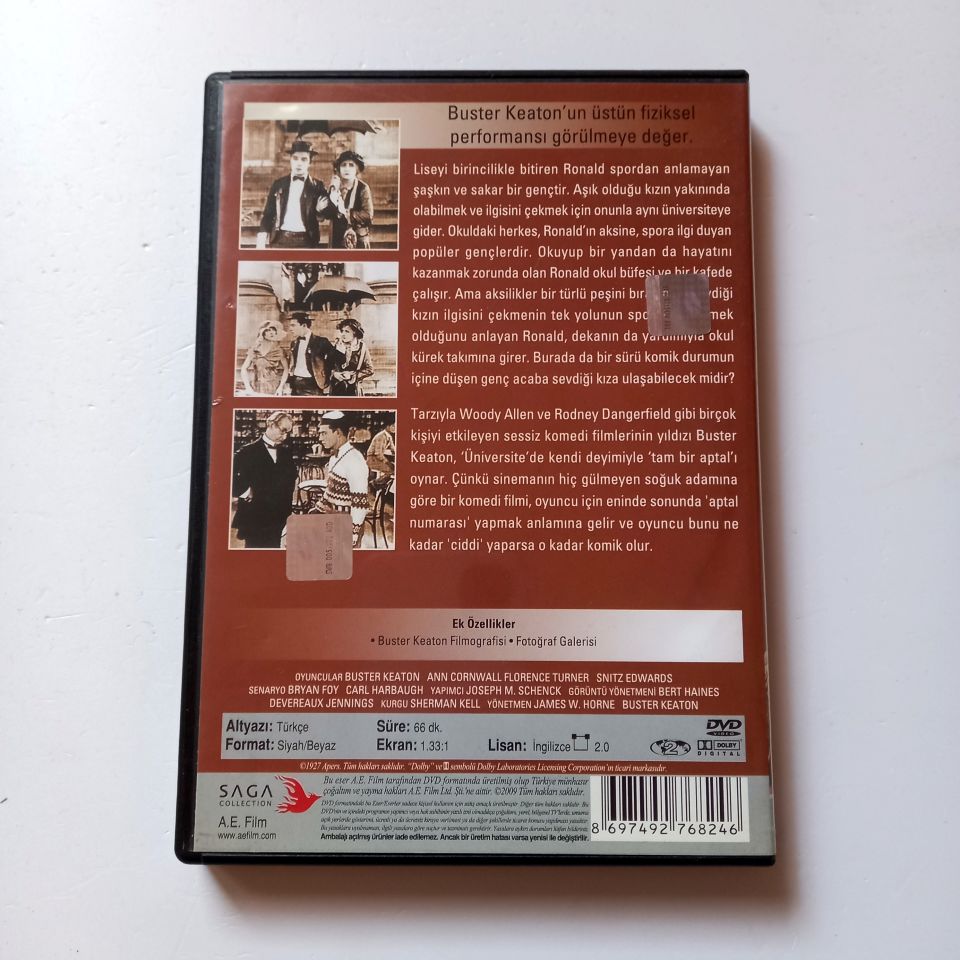 ÜNİVERSİTE - COLLEGE - BUSTER KEATON, ANNE CORNWALL, YÖN.: JAMES W. HORNE,  BUSTER KEATON - DVD 2.EL