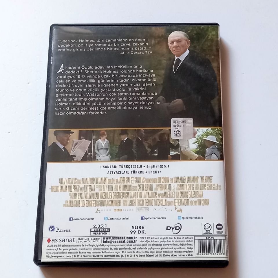 MR.HOLMES VE MÜTHİŞ SIRRI - MR. HOLMES - IAN MCKELLEN,LAURA LINNEY - DVD 2.EL