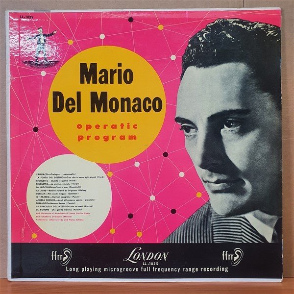 MARIO DEL MONACO - OPERATIC PROGRAM - LP 2.EL PLAK