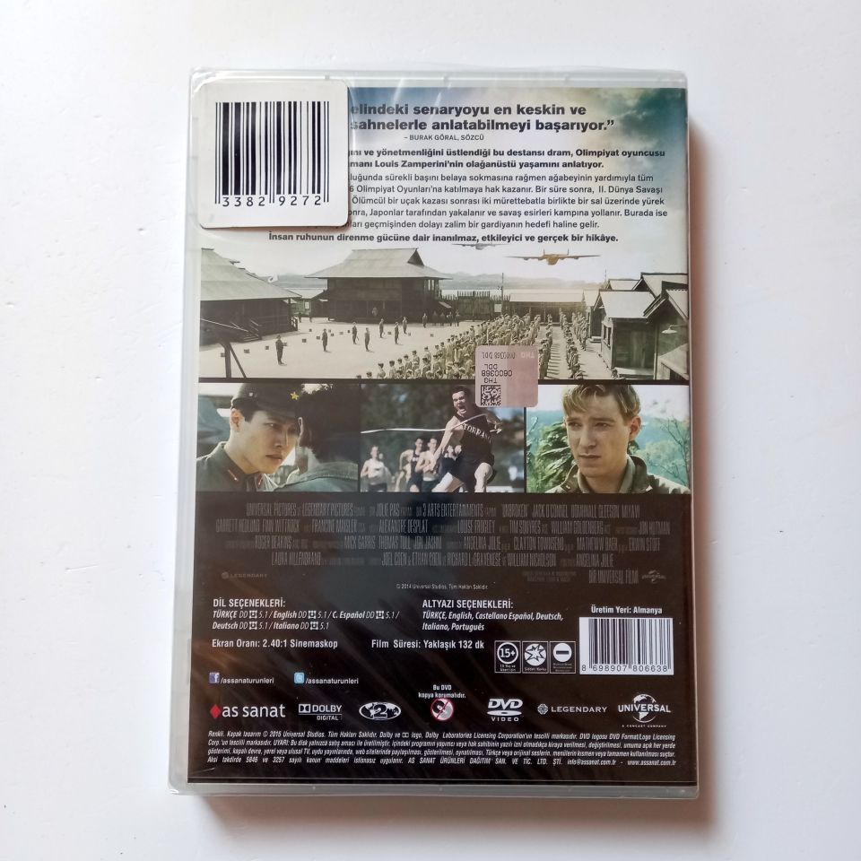 BOYUN EĞMEZ - UNBROKEN - JACK O\'CONNEL, DOMHNALL GLEESON, YÖN.: ANGELINA JOLIE - DVD AMBALAJINDA SIFIR