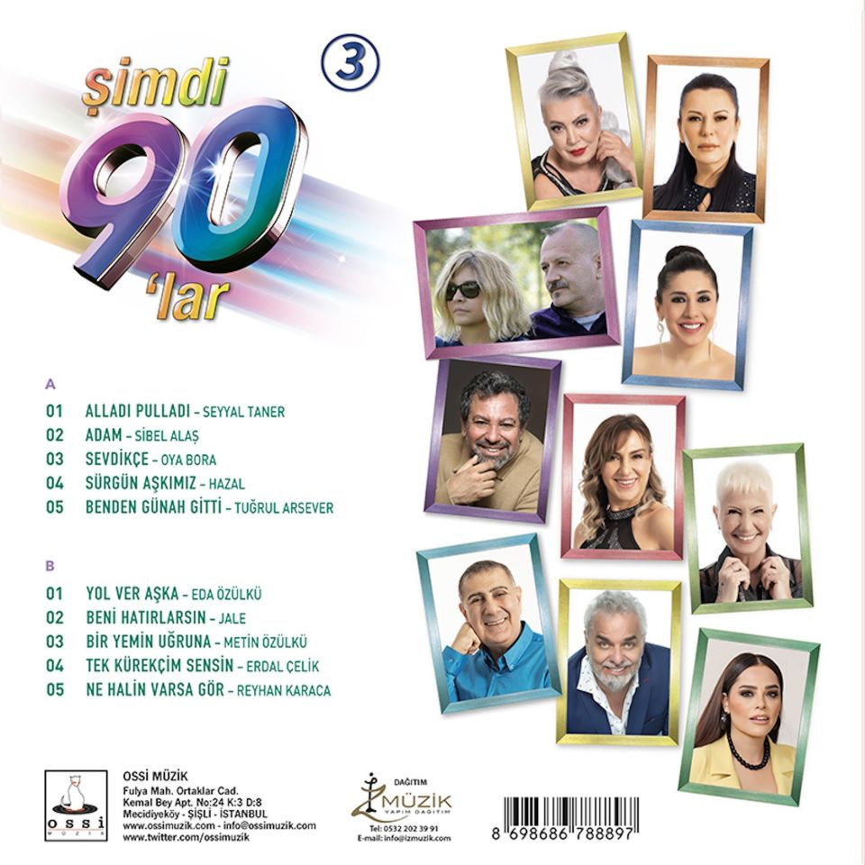 ŞİMDİ 90'LAR VOL 3 - ÇEŞİTLİ SANATÇILAR REYHAN KARACA SİBEL ALAŞ SEYYAL TANER ... (2025) - LP COMPILATION SIFIR PLAK