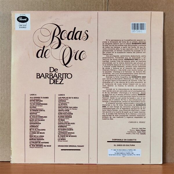 BARBARITO DIEZ – BODAS DE ORO DE BARBARITO DIEZ (1984) - LP 2.EL PLAK