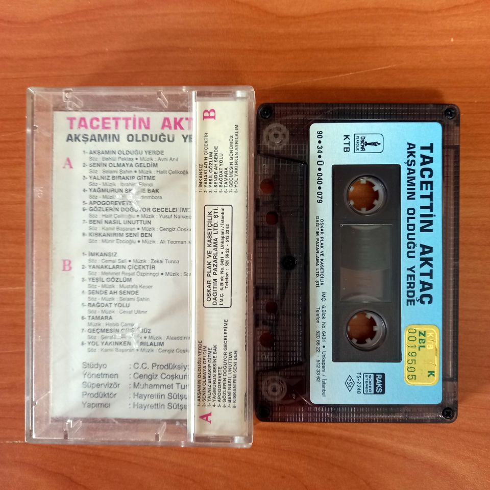 TACETTİN AKTAÇ - AKŞAMIN OLDUĞU YERDE (1990) - KASET 2.EL