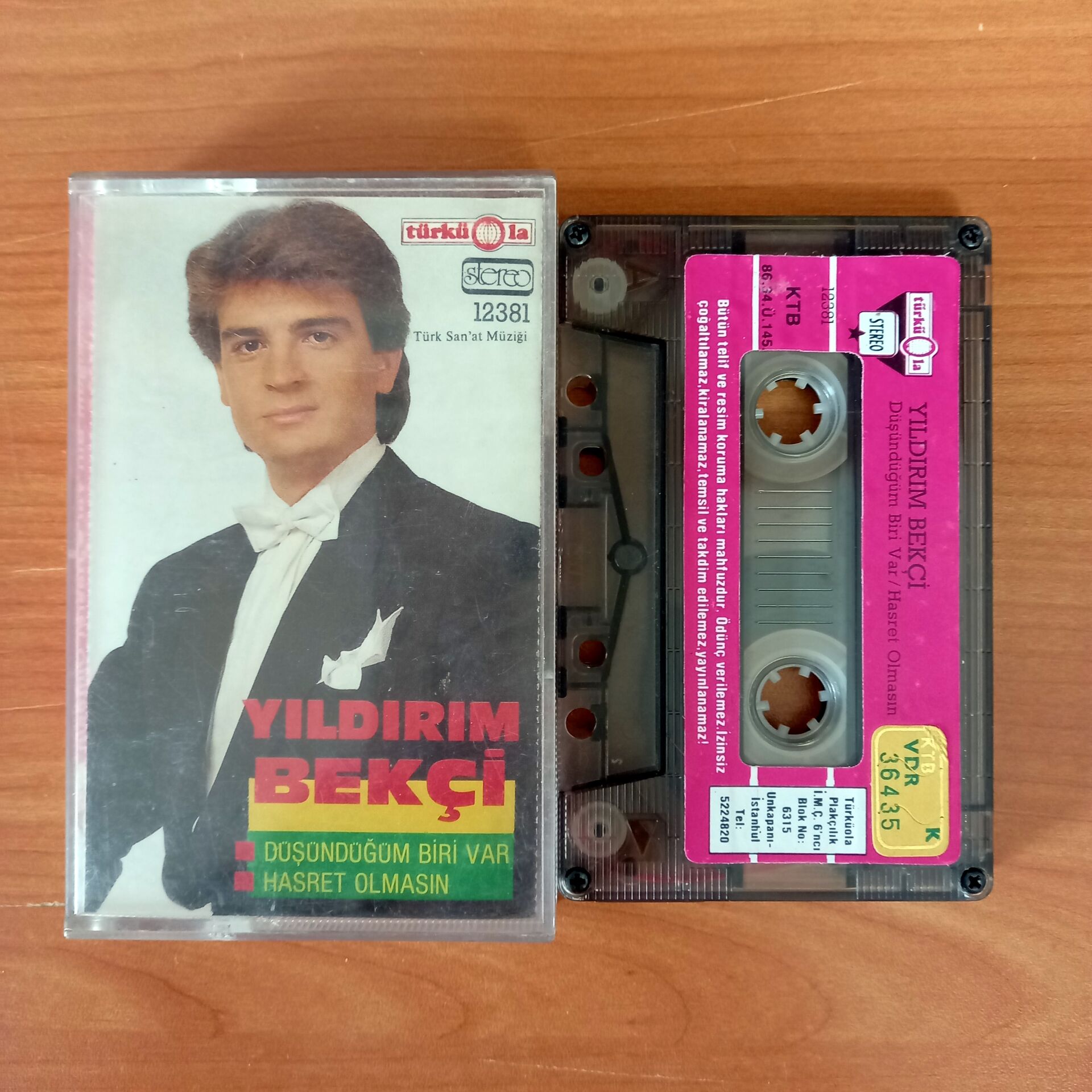 YILDIRIM BEKÇİ - DÜŞÜNDÜĞÜM BİRİ VAR / HASRET OLMASIN (1986) - KASET 2.EL