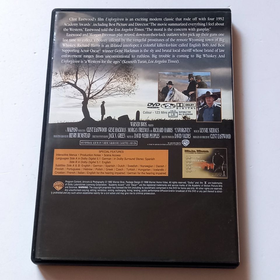 UNFORGIVEN - CLINT EASTWOOD, GENE HACKMAN, MORGAN FREEMAN, YÖN.: CLINT EASTWOOD - DVD 2.EL