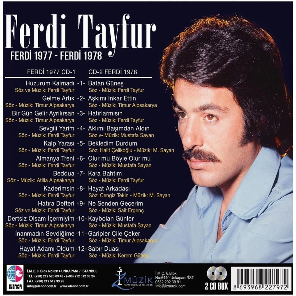 FERDİ TAYFUR - FERDİ 1977 & FERDİ 1978 - 2CD BOX YENİ BASIM DIGIPACK SIFIR