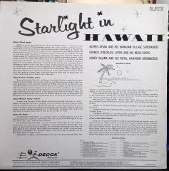 STARLIGHT IN HAWAII - ALFRED APAKA, FRANCIS LYONS, HONEY KALIMA - PLAK 2.EL
